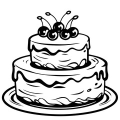 birthday cake outline drawing