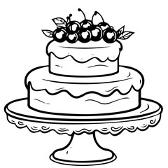 birthday cake outline drawing