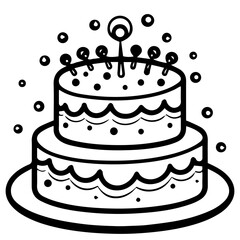 birthday cake outline drawing
