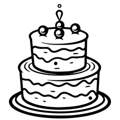 birthday cake outline drawing