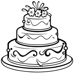 birthday cake outline drawing