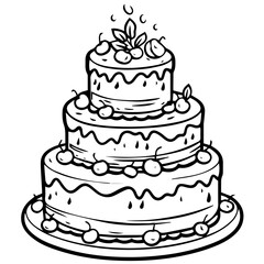 birthday cake outline drawing