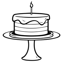 birthday cake outline drawing