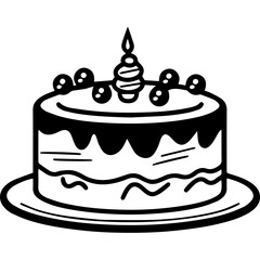 birthday cake outline drawing