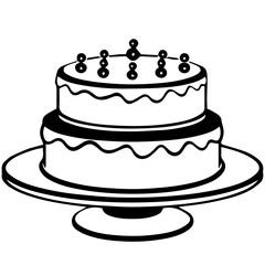 birthday cake outline drawing