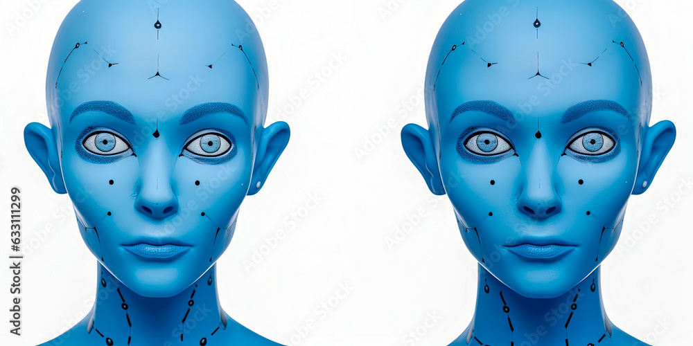 Poster robot with human face - generative ai