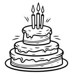 birthday cake outline drawing