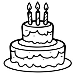 birthday cake outline drawing