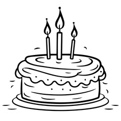 birthday cake outline drawing