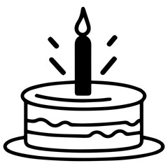 birthday cake outline drawing