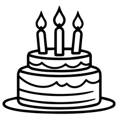 birthday cake outline drawing