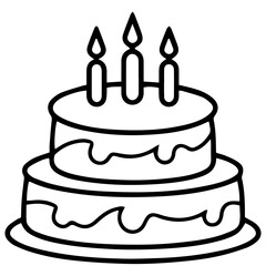 birthday cake outline drawing