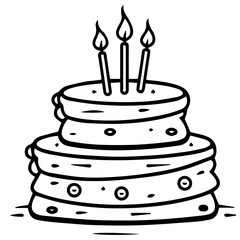birthday cake outline drawing