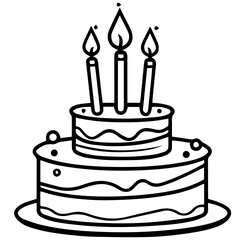 birthday cake outline drawing