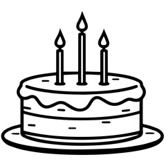 birthday cake outline drawing