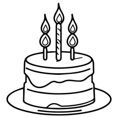 birthday cake outline drawing