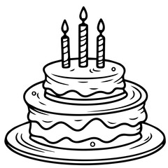 birthday cake outline drawing