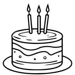 birthday cake outline drawing
