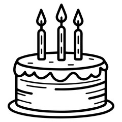 birthday cake outline drawing