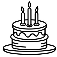 birthday cake outline drawing