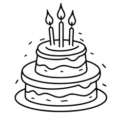 birthday cake outline drawing