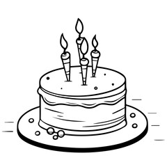 birthday cake outline drawing