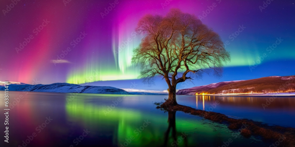 Poster the aurora borealis - generative ai
