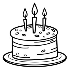 birthday cake outline drawing