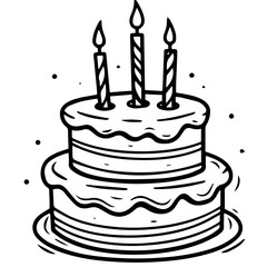 birthday cake outline drawing