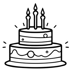 birthday cake outline drawing