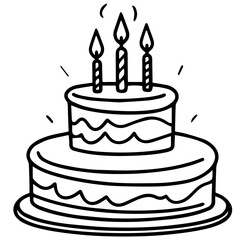 birthday cake outline drawing