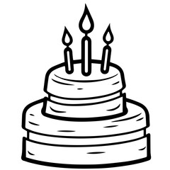 birthday cake outline drawing