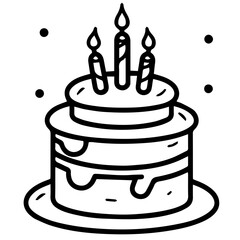 birthday cake outline drawing