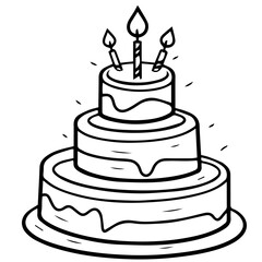 birthday cake outline drawing