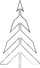 Christmas tree line drawing for decoration.