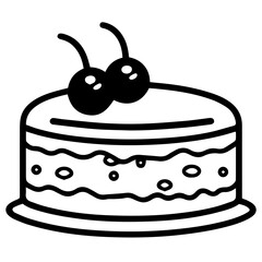 birthday cake outline drawing