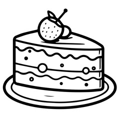 birthday cake outline drawing