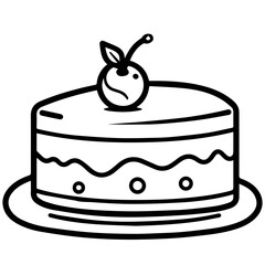 birthday cake outline drawing