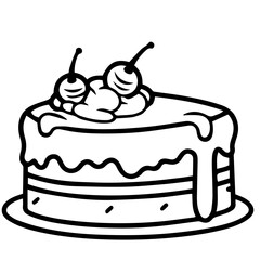 birthday cake outline drawing