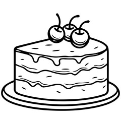 birthday cake outline drawing