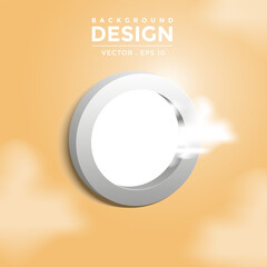Vector of windows plane illustration with cloud effect on blank background template
