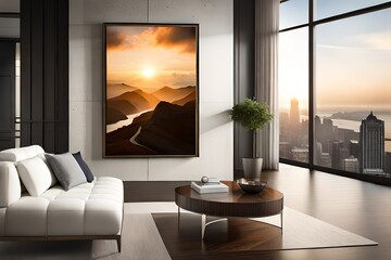 interior with fire background