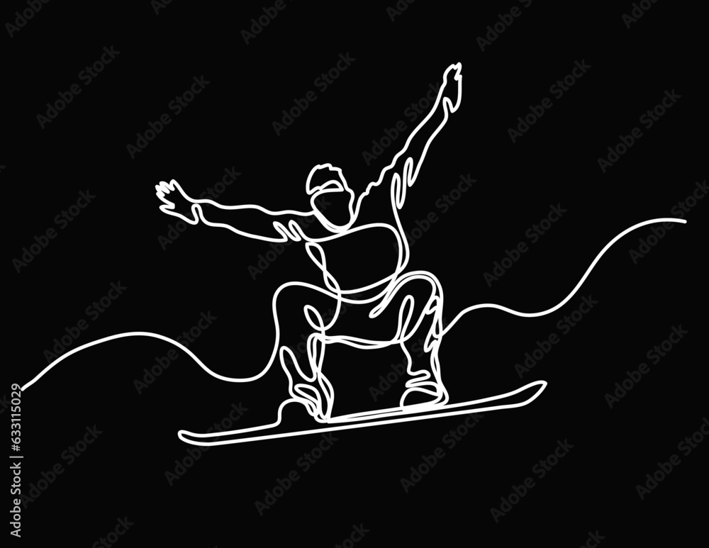 Poster continuous line drawing vector illustration with fully editable stroke of happy jumping persons as c