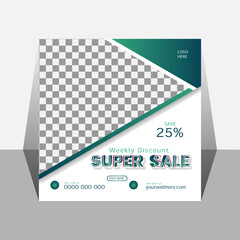 Winter sale social media post banner ad templates set. Suitable for website banner ads, mobile apps or square flyer, poster design