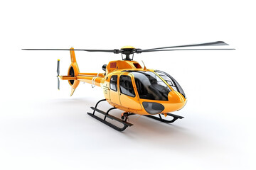 Orange helicopter on a white background.