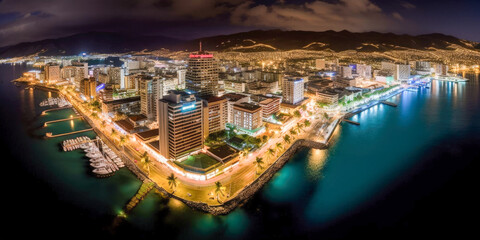 Honolulu panoramic view Hawaii - Generative AI