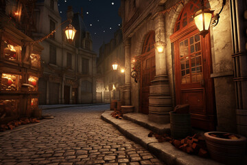 Fototapeta premium Midnight in Renaissance Paris.