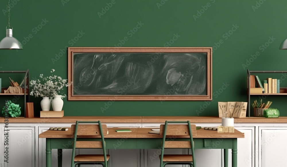 Poster empty classroom, generative ai