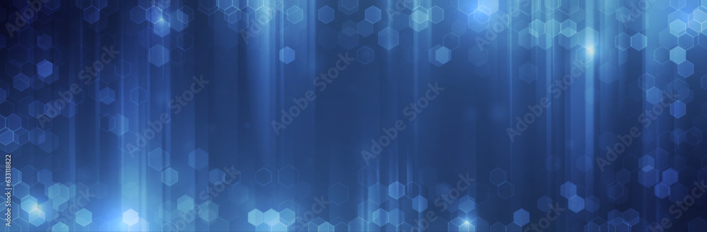 Poster futuristic hexagon background. blue hexagonal pattern. modern vector illustration