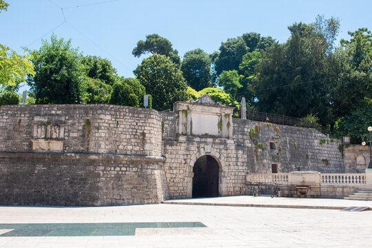Gate Queen Jelena Madijevka Park (Perivoj kraljice Jelene Madijevke) in Zadar in the state of Zadar Croatia